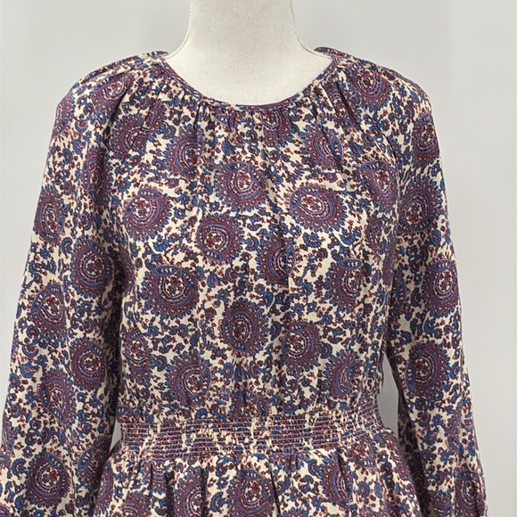 J. Crew Palermo 100% Linen Smocked Waist Dress in Floral Bouquet - NEW - Small - Picture 3 of 9